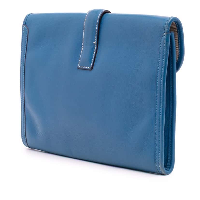 Hermès Swift Jige Elan 29 Blue Leather Good condition - Back View