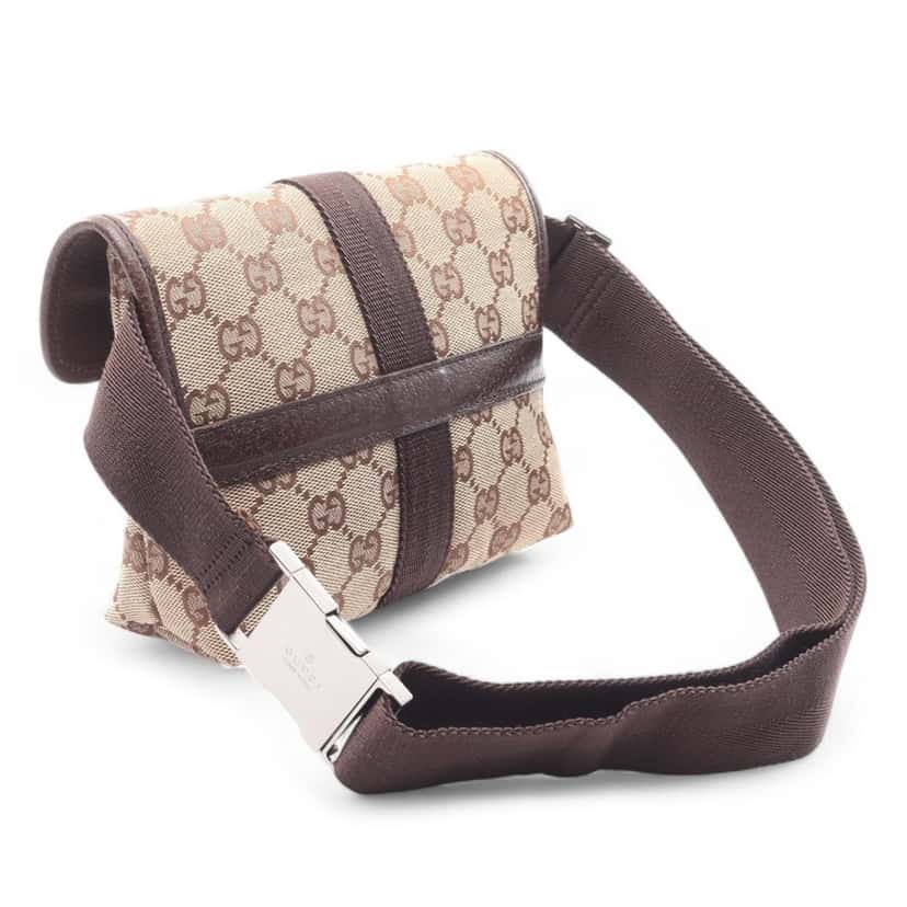 Gucci GG Canvas Belt Bag Brown Canvas Good condition - Back View