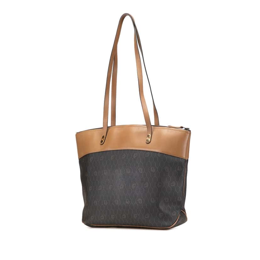 Dior Honeycomb Coated Canvas Tote Black Canvas Good condition - Back View