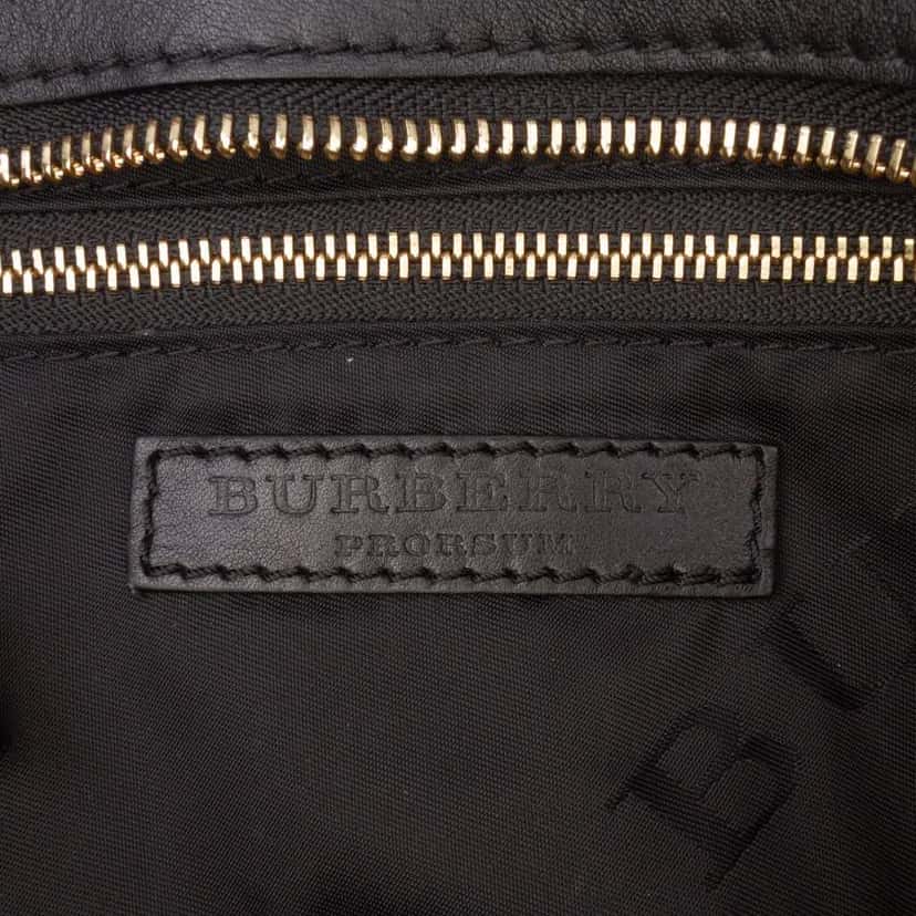 Burberry Smoke Check Studded Coated Canvas Cadet Satchel Brown Canvas Good condition - Box View