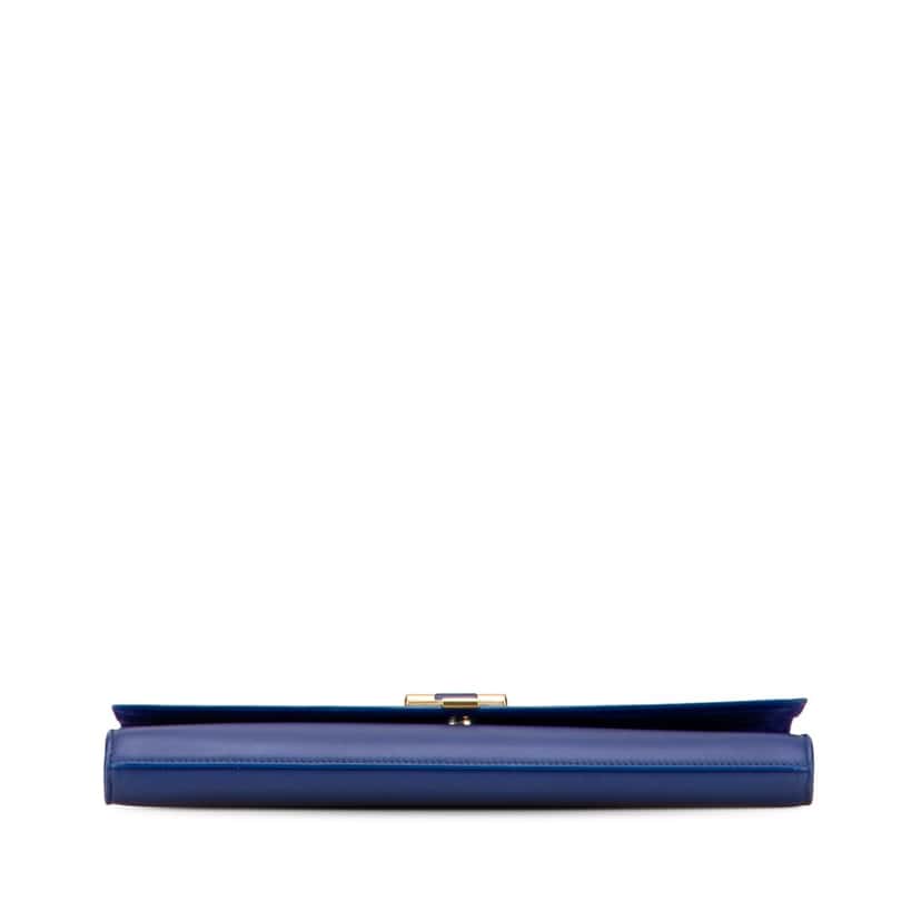 Saint Laurent Leather Chyc Ligne Clutch Blue Leather Good condition - Inside View