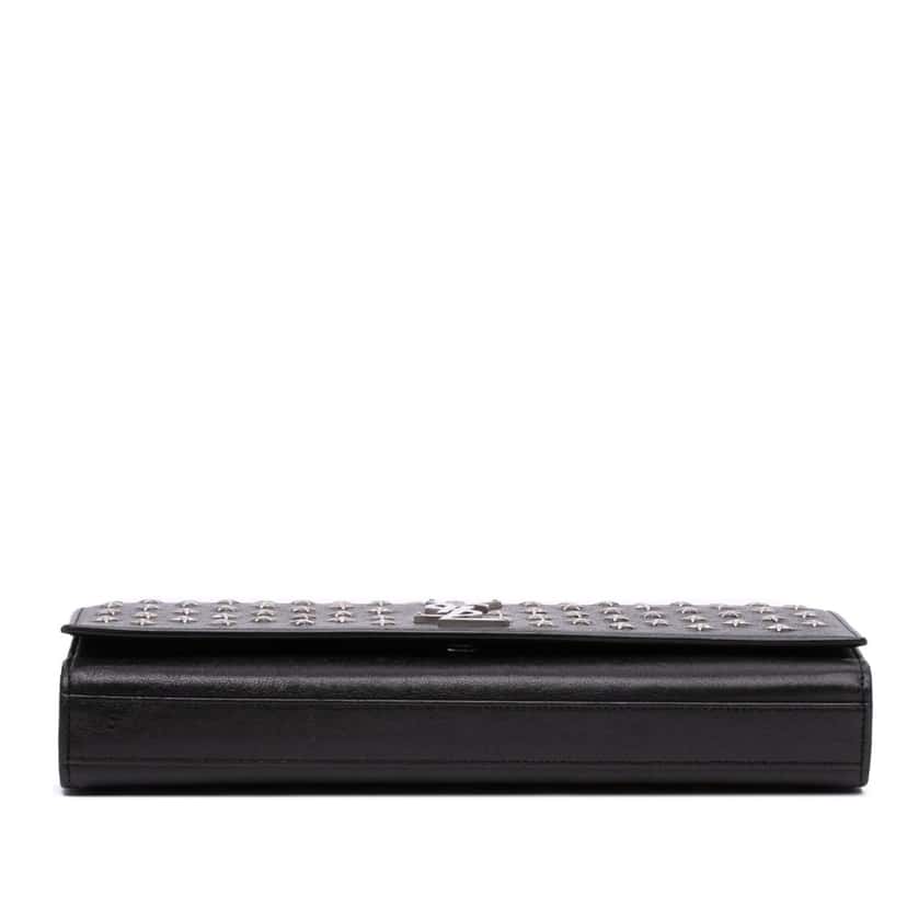 Saint Laurent Leather Star Studded Cassandre Clutch Black Leather Good condition - Inside View