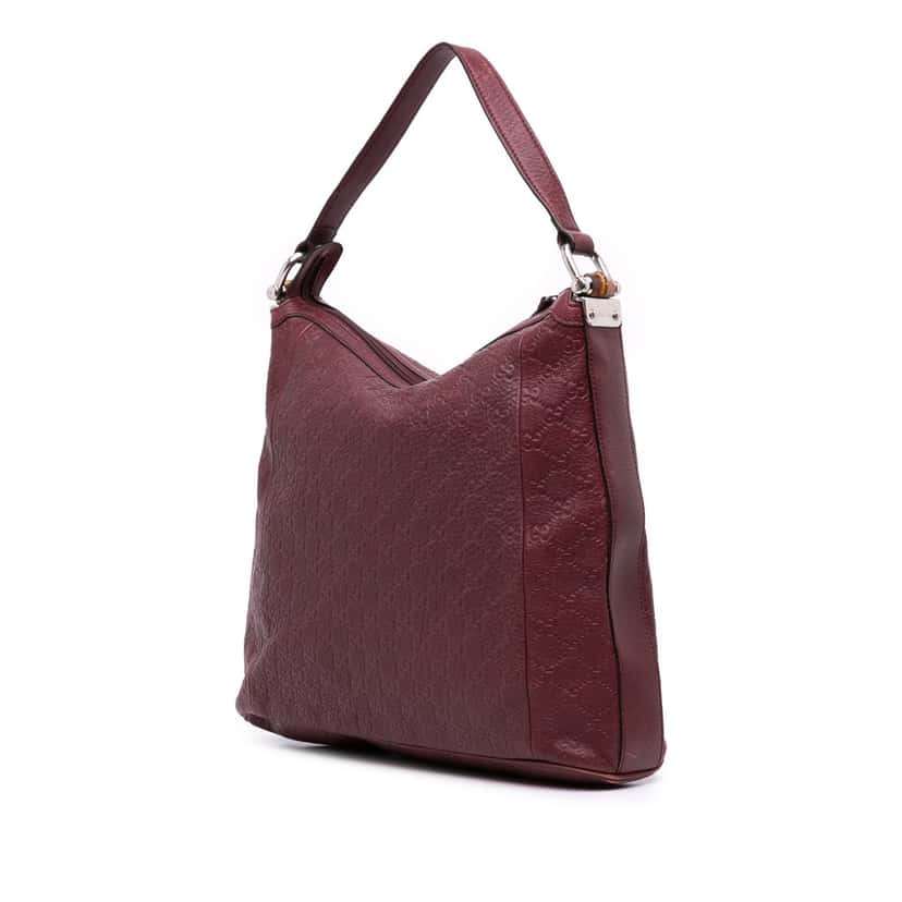 Gucci Guccissima Bamboo D Ring Hobo Red Leather Good condition - Back View