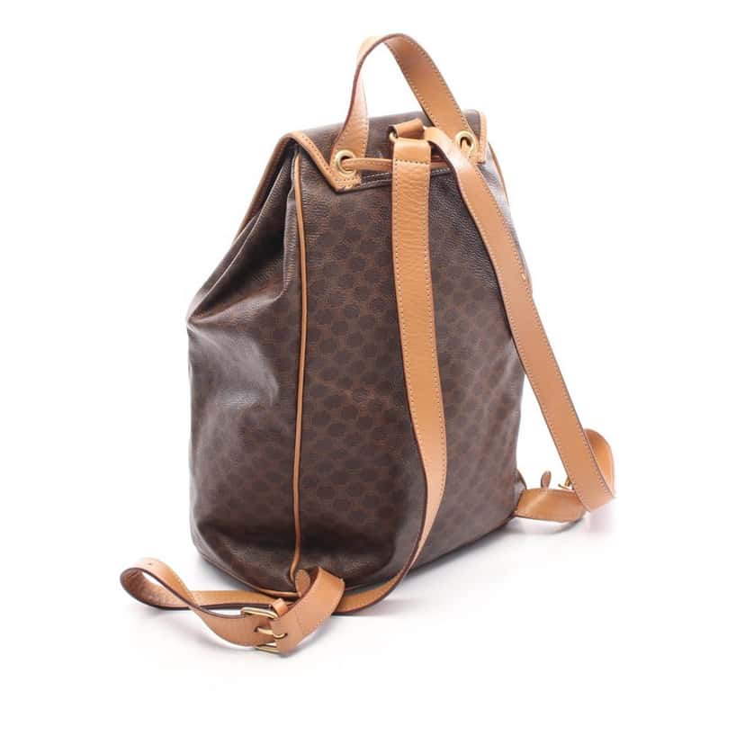 Celine Macadam Coated Canvas Backpack Brown Canvas Good condition - Back View