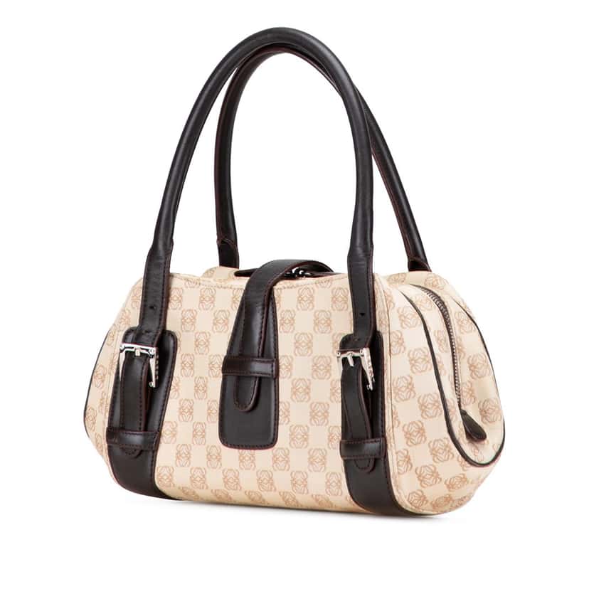 Loewe Anagram Canvas Senda Handbag Brown Canvas Good condition - Back View
