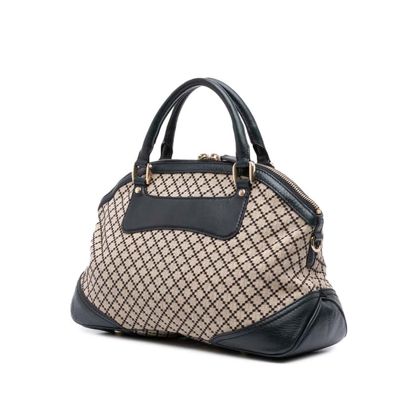 Gucci Diamante Canvas Catherine Dome Satchel Brown Canvas Good condition - Back View