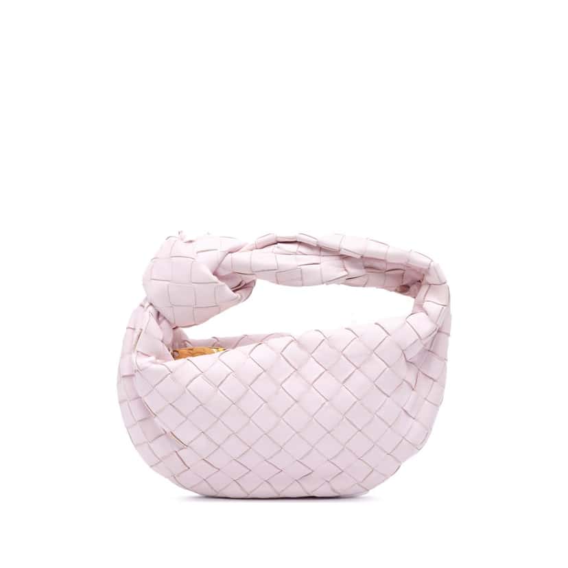 Bottega Veneta Mini Nappa Intrecciato Jodie Pink Leather Good condition - Front View