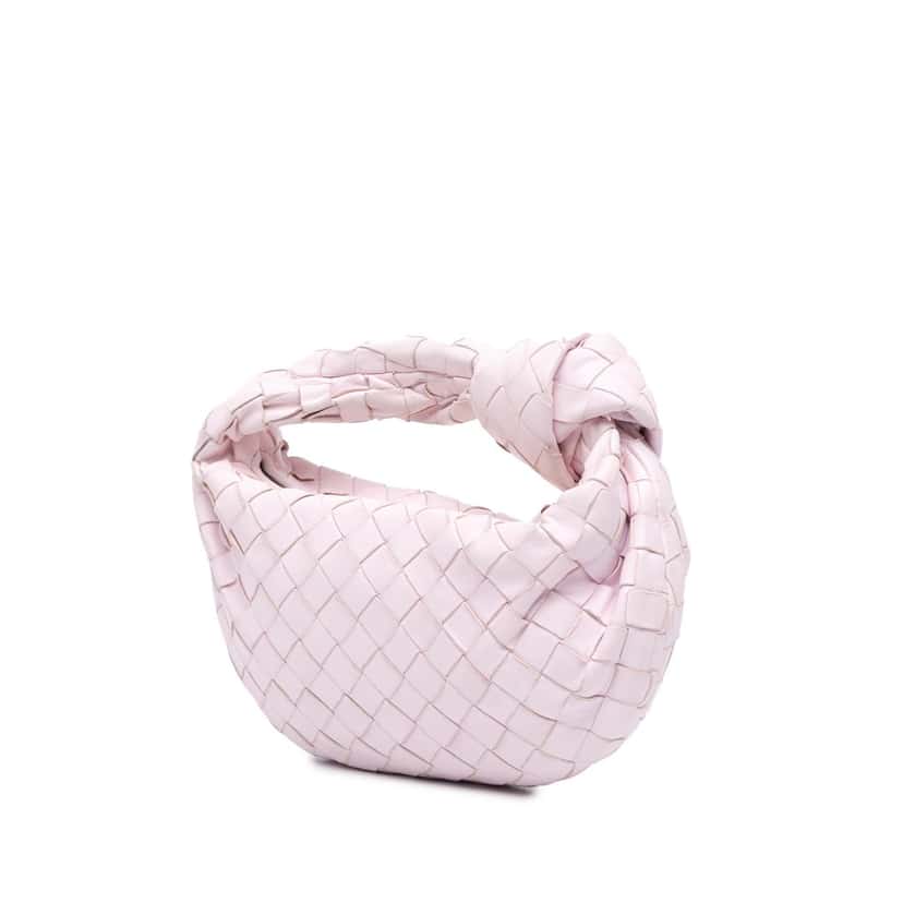 Bottega Veneta Mini Nappa Intrecciato Jodie Pink Leather Good condition - Back View