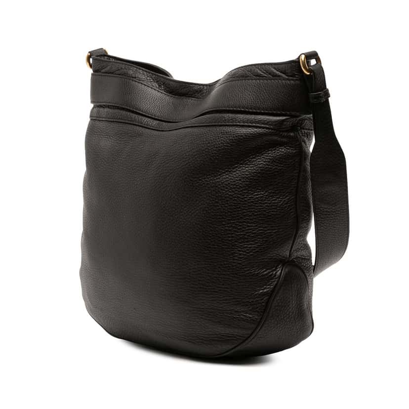 Gucci Large Leather Ride Shoulder Bag Black Leather Good condition - Back View