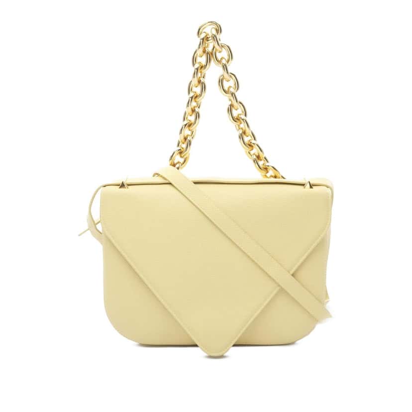 Bottega Veneta Medium Leather Mount Envelope Chain Bag Yellow Leather Good condition - Front View