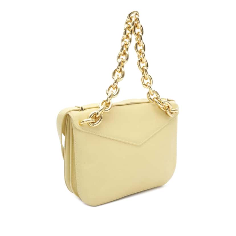 Bottega Veneta Medium Leather Mount Envelope Chain Bag Yellow Leather Good condition - Back View