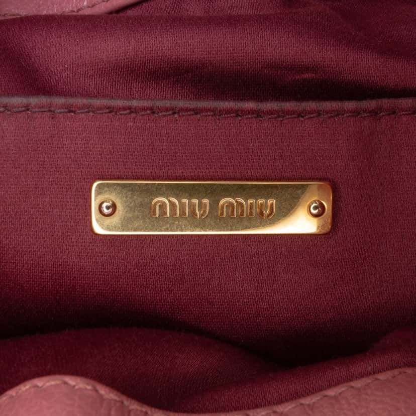 Miu Miu Leather Tassel Accent Bucket Bag Pink Leather Good condition - Box View