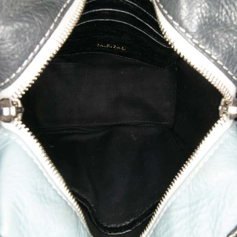 Balenciaga XXS Calfskin Bazar Shopper Satchel Blue Leather Good condition - Model View