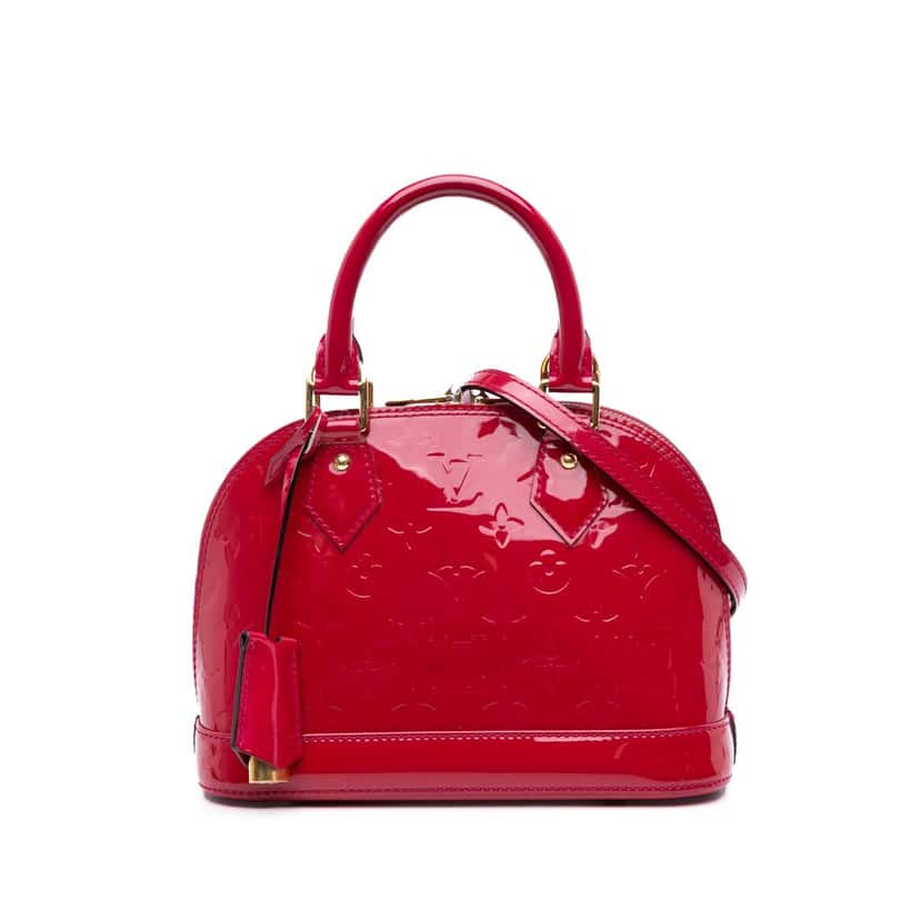 Louis Vuitton Monogram Vernis Alma BB Red Leather Good condition - Front View