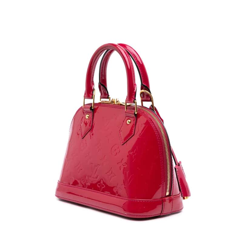 Louis Vuitton Monogram Vernis Alma BB Red Leather Good condition - Back View