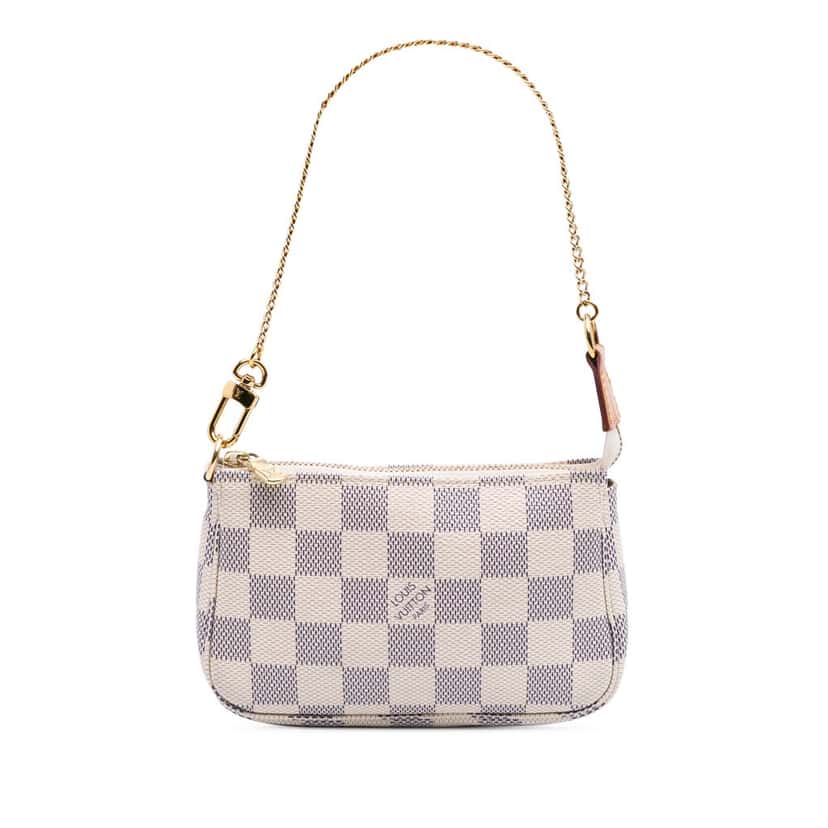Louis Vuitton Damier Azur Mini Pochette Accessoires White Canvas Good condition - Front View