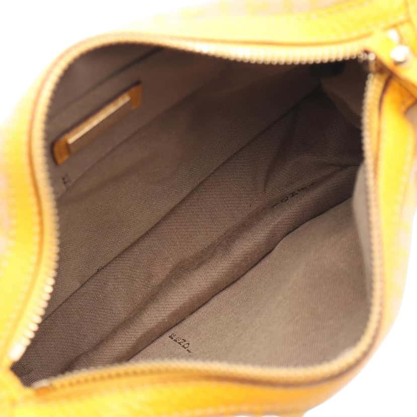 Fendi Zucchino Canvas F Charm Crossbody Brown Canvas Good condition - Inside View