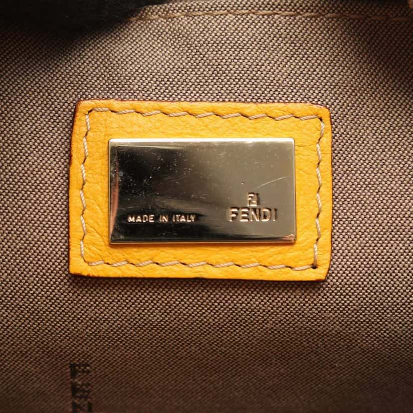 Fendi Zucchino Canvas F Charm Crossbody Brown Canvas Good condition - Model View