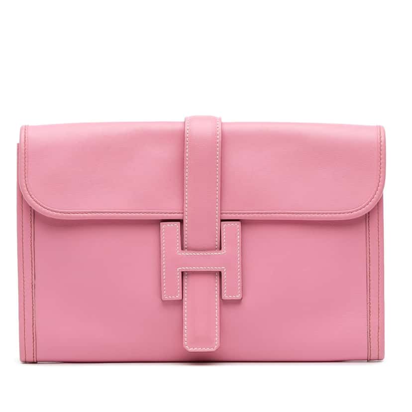 Hermès Swift Jige PM Pink Leather Good condition - Front View