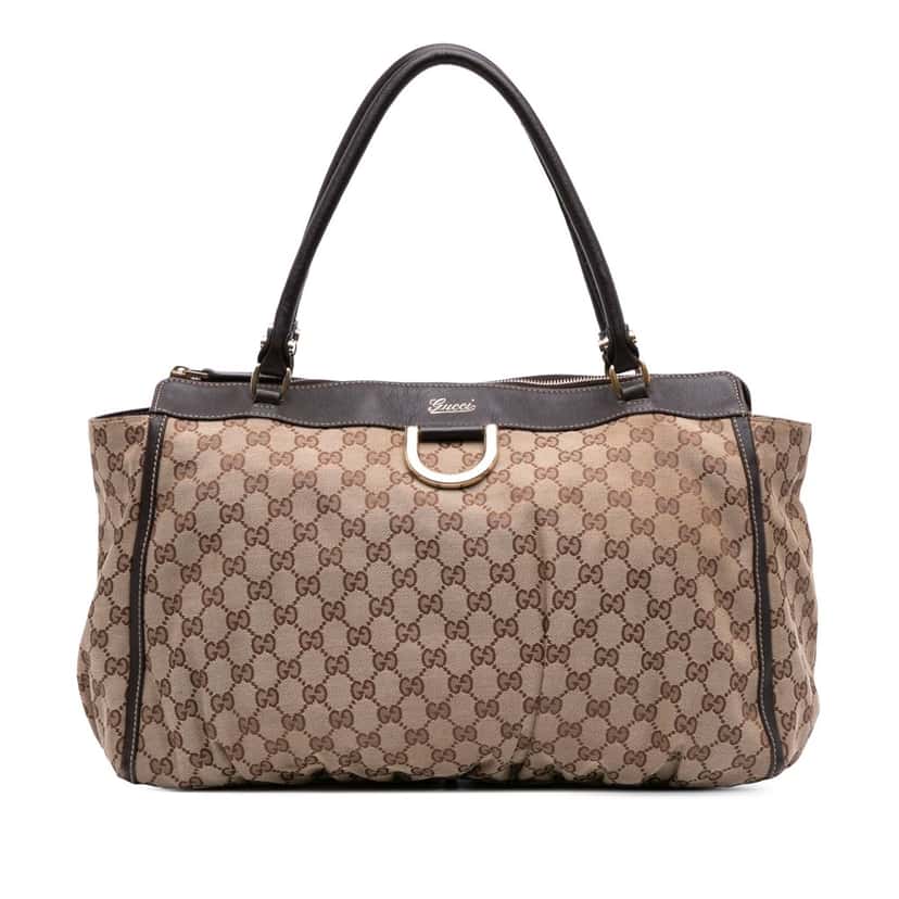 Gucci GG Canvas Abbey D Ring Tote Brown Canvas Good condition - Front View
