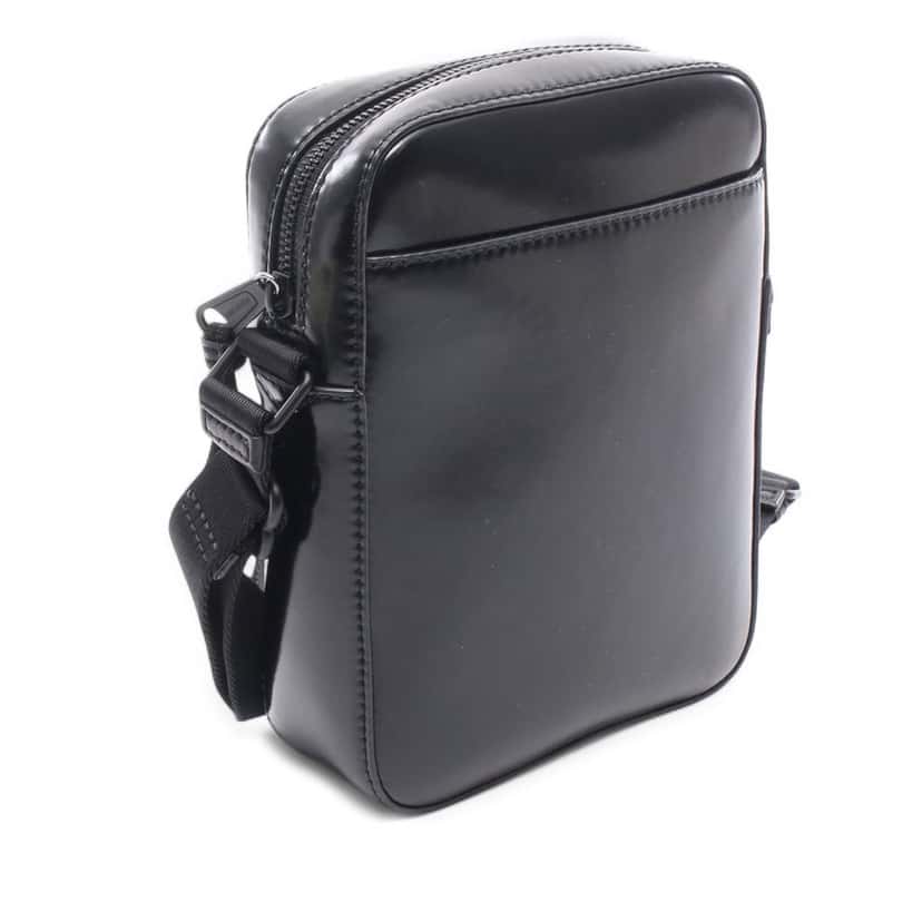 Burberry Coated Canvas Striped Thornton Crossbody Black Canvas Good condition - Back View