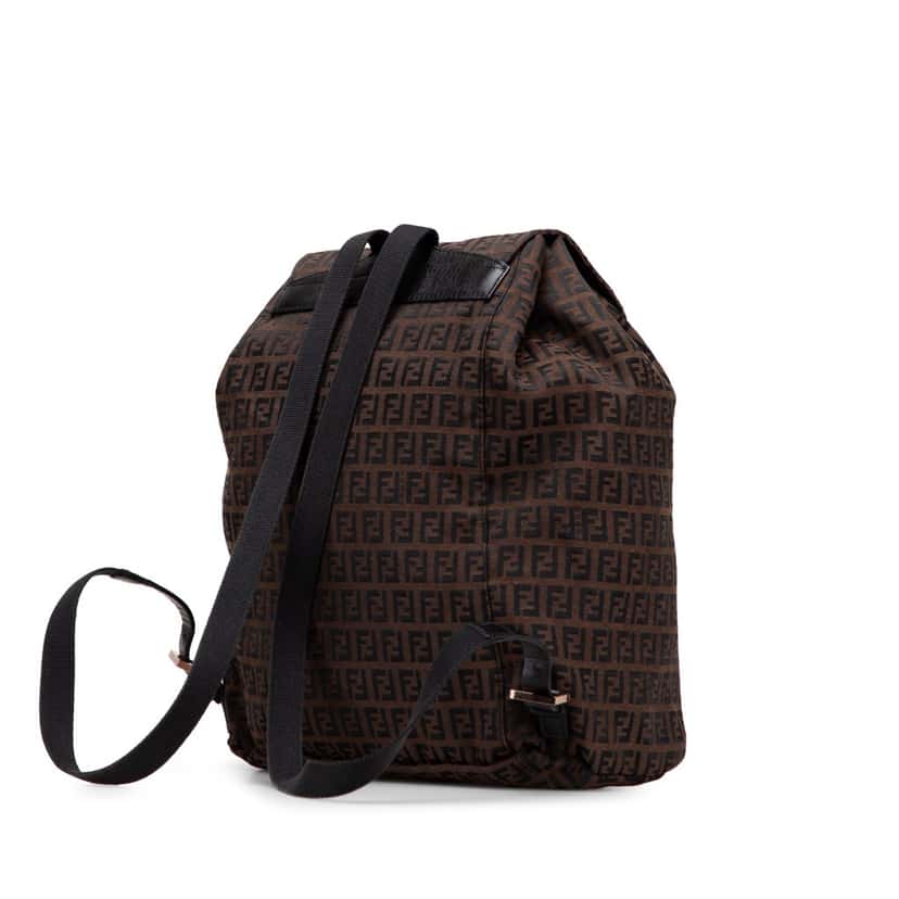 Fendi Zucchino Canvas Backpack Brown Canvas Good condition - Back View