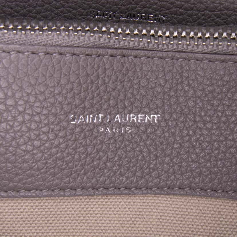 Saint Laurent Small Grained Calfskin Supple Sac De Jour Satchel Grey Leather Good condition - Box View