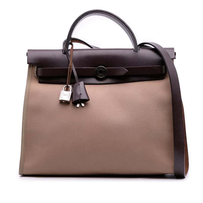 Hermès Toile Herbag Zip 31 Brown Canvas Good condition - Front View