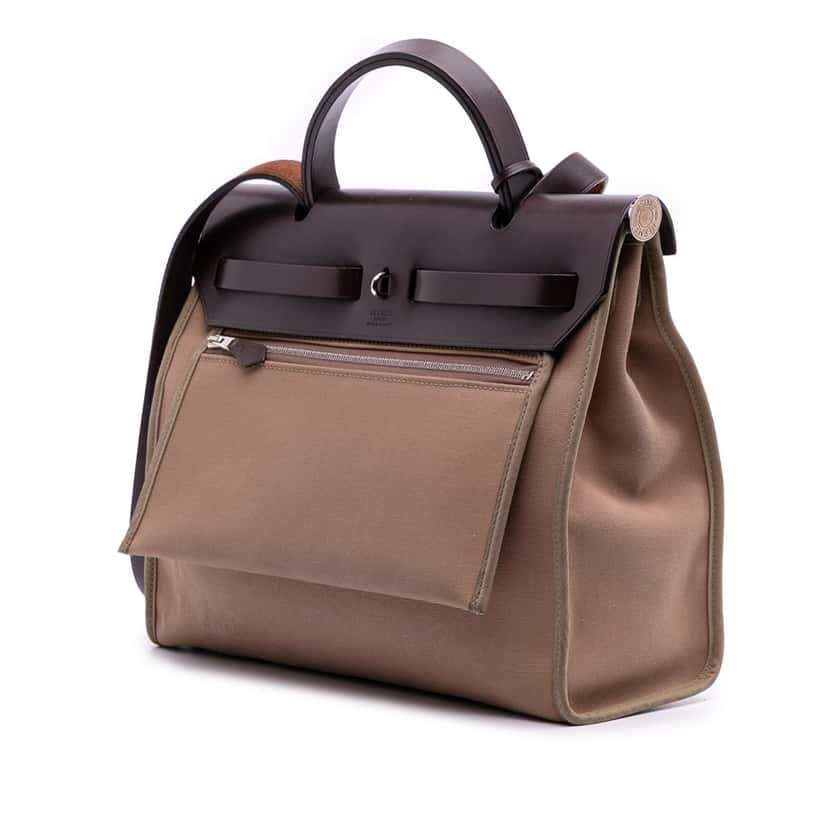 Hermès Toile Herbag Zip 31 Brown Canvas Good condition - Back View