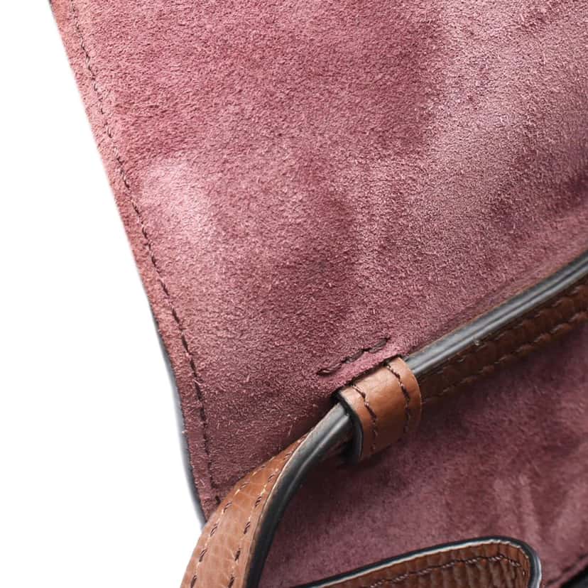 Burberry Small Leather and House Check Canvas Derby Macken Crossbody Brown Canvas Good condition - Box View