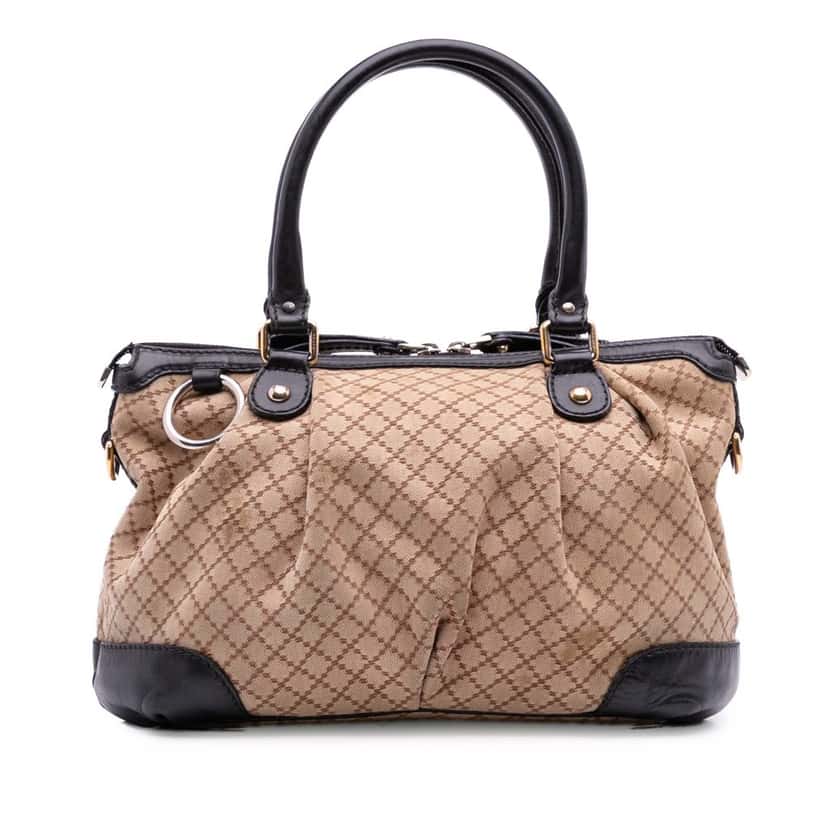 Gucci Diamante Canvas Sukey Satchel Brown Canvas Good condition - Front View