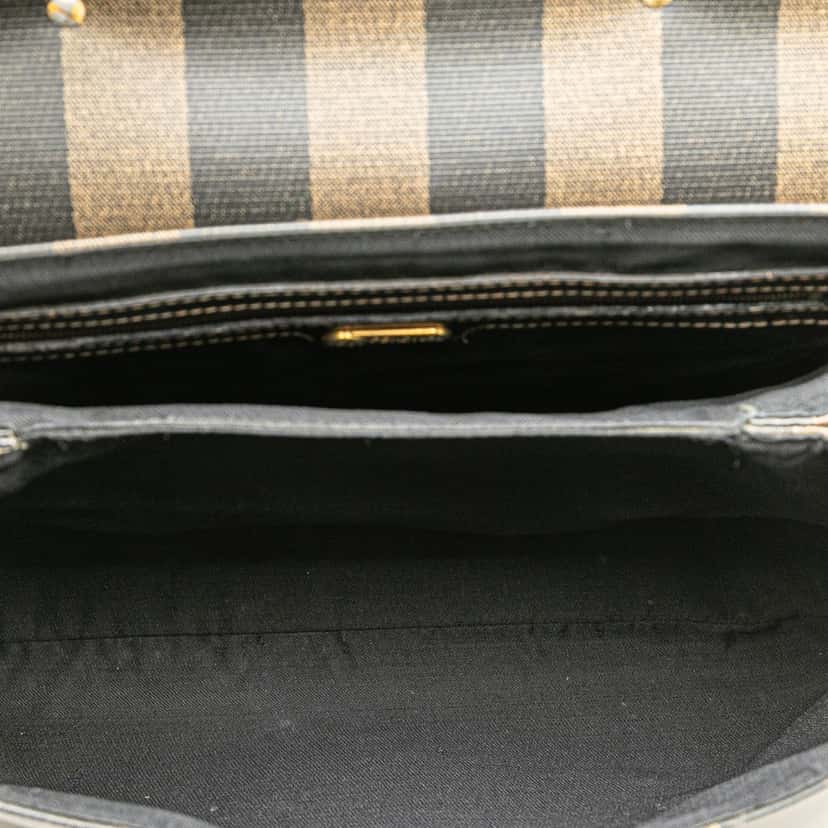 Fendi Pequin Coated Canvas Handbag Brown Canvas Fair condition - Model View