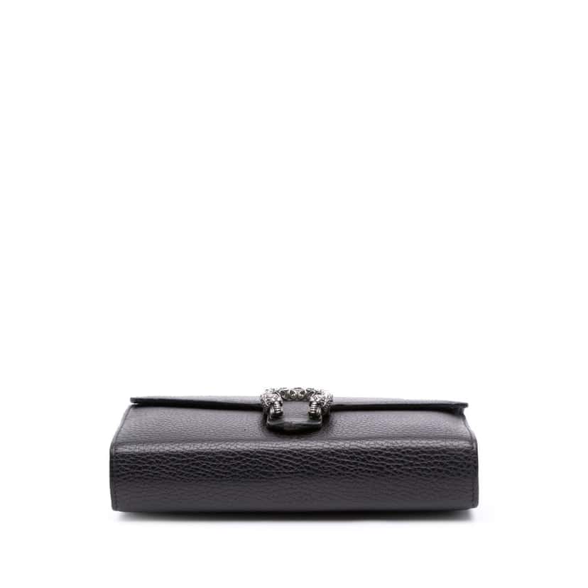 Gucci Mini Leather Dionysus Wallet on Chain Black Leather Good condition - Inside View