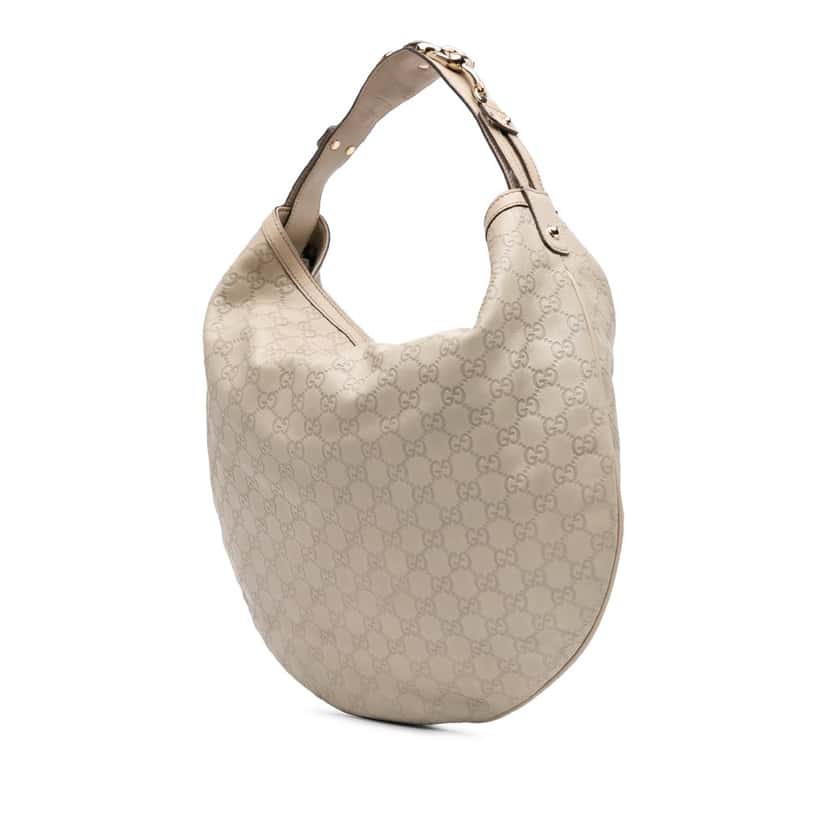 Gucci Guccissima Horsebit Wave Hobo White Leather Fair condition - Back View