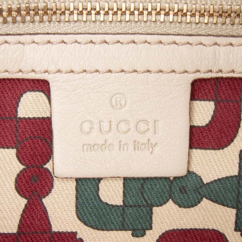 Gucci Guccissima Horsebit Wave Hobo White Leather Fair condition - Box View