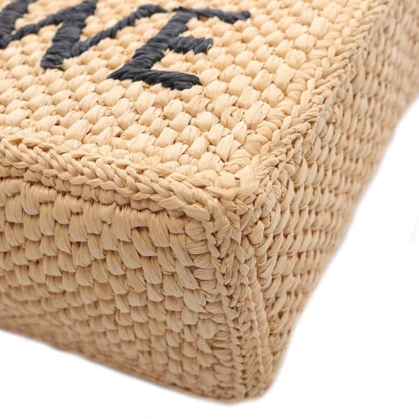 Loewe Mini Raffia Font Tote Brown Good condition - Box View