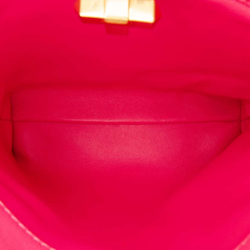 Valentino Small Woven Wool Roman Stud The Handle Bag Pink Wool Good condition - Box View