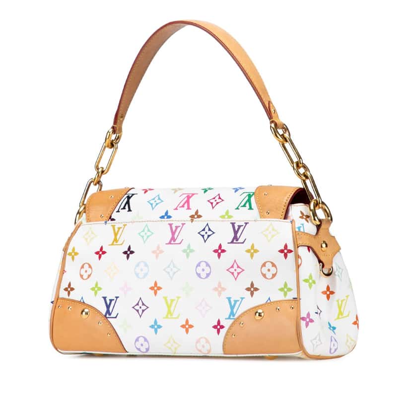 Louis Vuitton Monogram Multicolore Beverly MM White Canvas Good condition - Back View