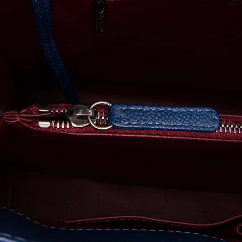 Chanel Large Caviar and Tweed Coco Break Shopping Tote Blue Leather Good condition - Box View