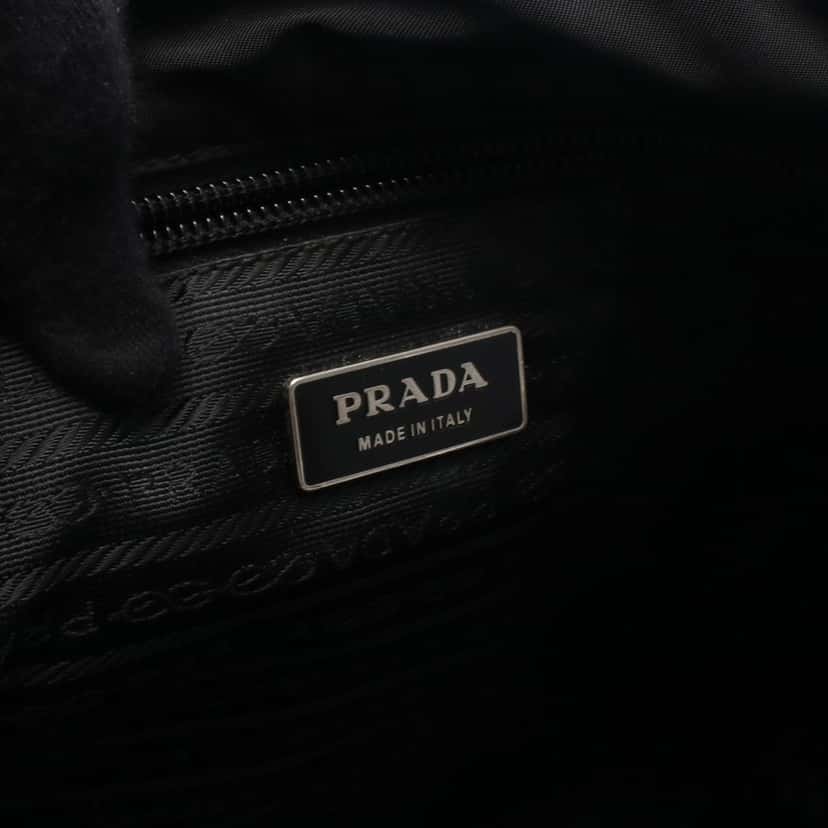 Prada Saffiano Trimmed Tessuto Buckle Messenger Bag Black Good condition - Model View