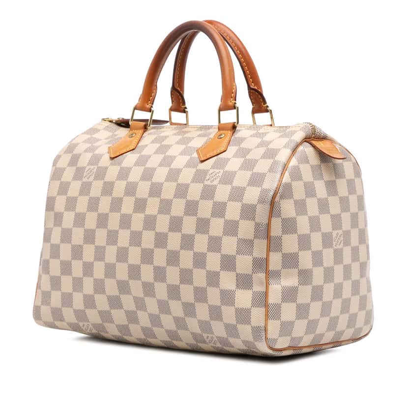 Louis Vuitton Damier Azur Speedy 30 White Canvas Fair condition - Back View