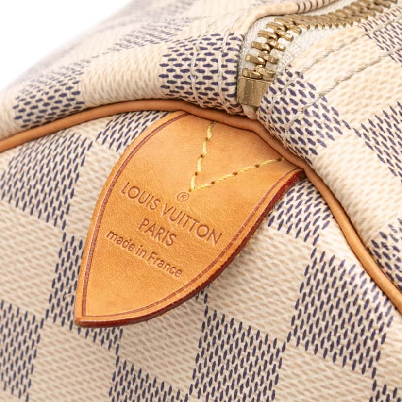 Louis Vuitton Damier Azur Speedy 30 White Canvas Fair condition - Box View