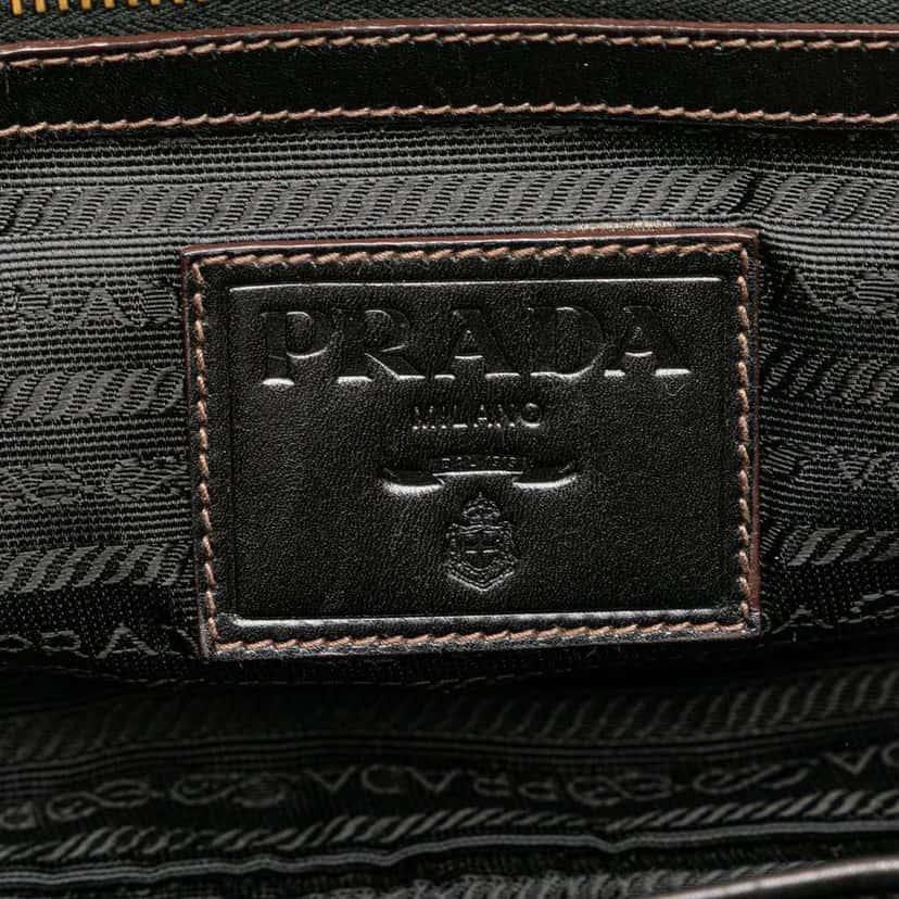 Prada Velvet Logo Frame Shoulder Bag Black Velvet Good condition - Box View