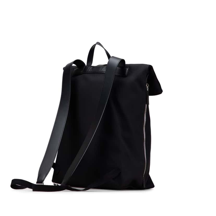 Gucci Canvas Techno Web Fold Over Backpack Black Canvas Good condition - Back View