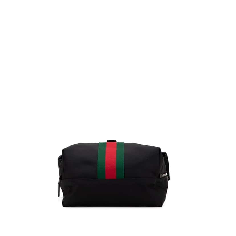 Gucci Canvas Techno Web Fold Over Backpack Black Canvas Good condition - Inside View