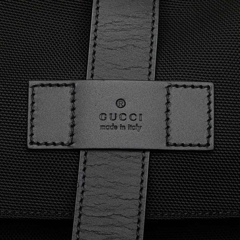 Gucci Canvas Techno Web Fold Over Backpack Black Canvas Good condition - Box View