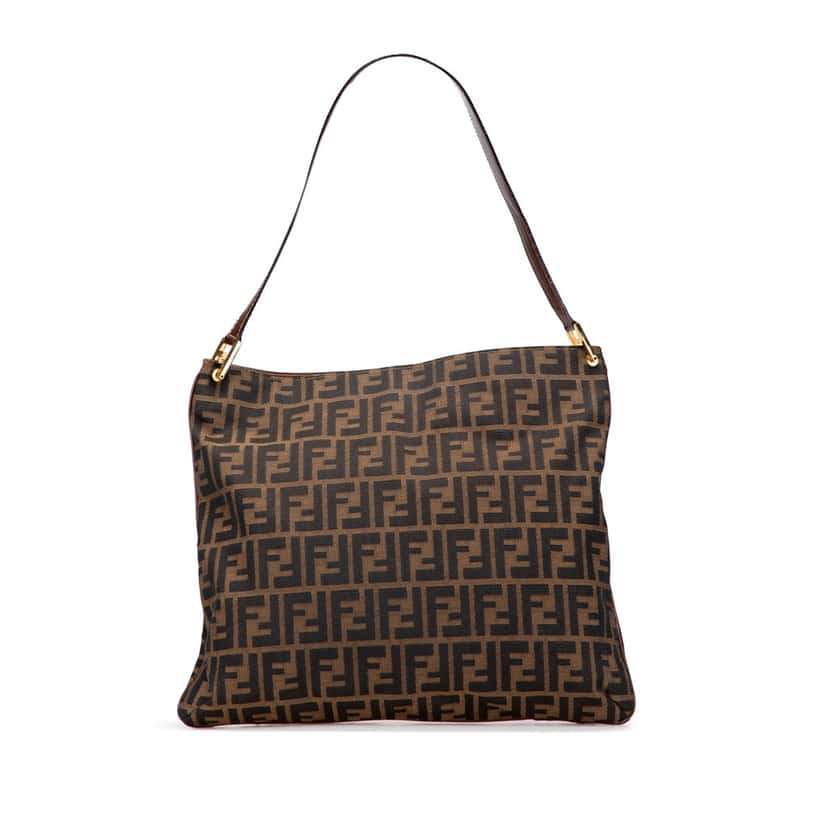 Fendi Zucca Canvas Shoulder Bag Brown Canvas Fair condition - Front View