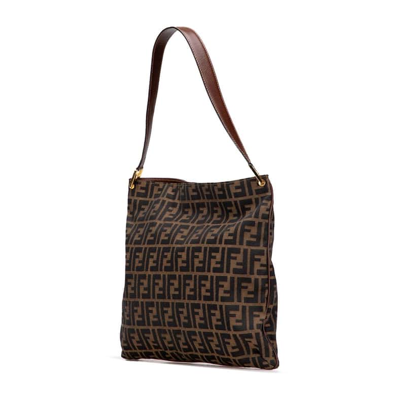 Fendi Zucca Canvas Shoulder Bag Brown Canvas Fair condition - Back View
