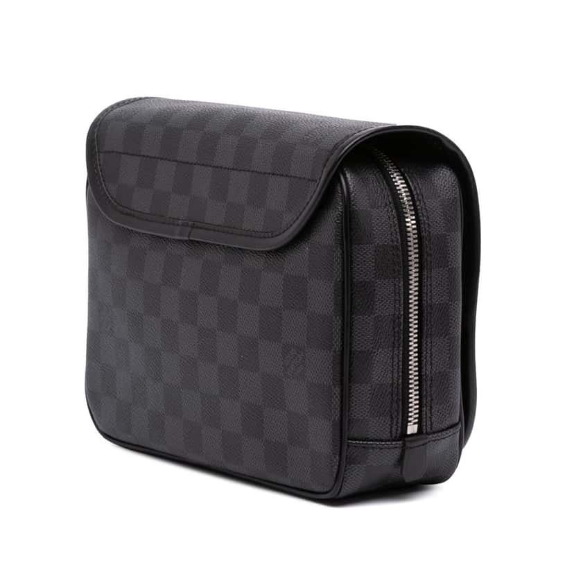 Louis Vuitton Damier Graphite Hanging Toiletry Kit Pouch Black Canvas Good condition - Back View