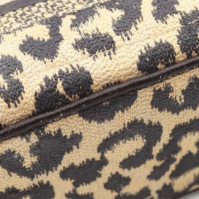 Dior Mizza Small Embroidered Canvas Diortravel Leopard Vanity Case Brown Canvas Good condition - Box View
